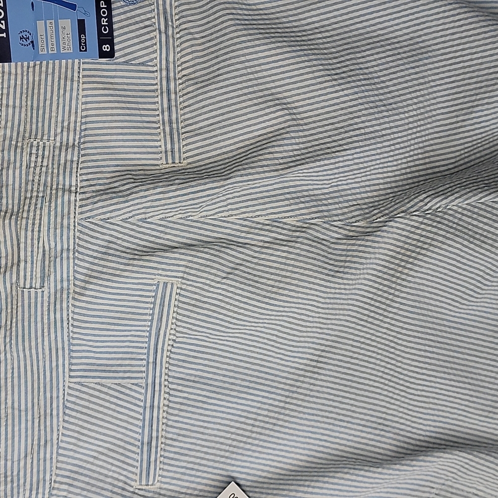 IZOD ladies blue and white striped size 8 Bermuda Shorts NWT [21] - Picture 10 of 12